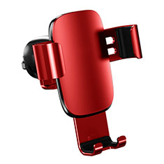 Soporte Universal de Coche Rejilla de Ventilacion Sostenedor A04 para Samsung Galaxy Ace Ii X S7560m Rojo