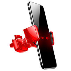 Soporte Universal de Coche Rejilla de Ventilacion Sostenedor A05 para Samsung Galaxy Ace Ii X S7560m Rojo