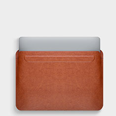 Suave Cuero Bolsillo Funda L02 para Apple MacBook Pro 15 pulgadas Marron