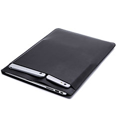 Suave Cuero Bolsillo Funda L20 para Apple MacBook 12 pulgadas Negro
