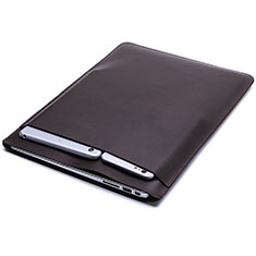 Suave Cuero Bolsillo Funda L20 para Apple MacBook Pro 15 pulgadas Marron