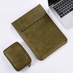 Suave Cuero Bolsillo Funda para Apple MacBook Air 13.3 pulgadas (2018) Verde