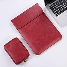 Suave Cuero Bolsillo Funda para Apple MacBook Pro 15 pulgadas Rojo