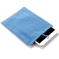 Suave Terciopelo Tela Bolsa Funda para Apple iPad Air 2 Azul Cielo