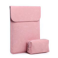 Suave Terciopelo Tela Bolsa Funda S02 para Huawei Matebook X Pro (2020) 13.9 Rosa