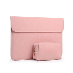 Suave Terciopelo Tela Bolsa Funda S03 para Huawei Matebook D15 (2020) 15.6 Rosa