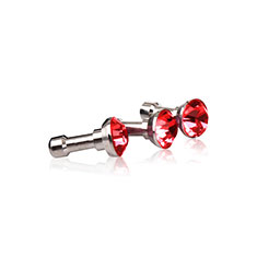 Tapon Antipolvo Jack 3.5mm Android Apple Universal D01 para Accessoires Telephone Stylets Rojo