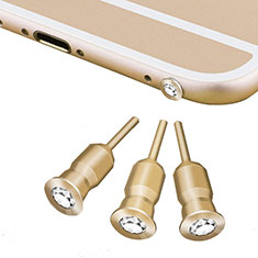 Tapon Antipolvo Jack 3.5mm Android Apple Universal D02 para Sharp Aquos R6 Oro