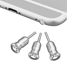 Tapon Antipolvo Jack 3.5mm Android Apple Universal D02 para Wiko Slide Plata