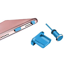 Tapon Antipolvo USB-B Jack Android Universal H01 para Samsung Galaxy Grand Lite I9060 I9062 I9060i Azul