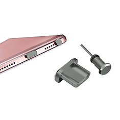 Tapon Antipolvo USB-B Jack Android Universal H01 para Wiko View Max Gris Oscuro