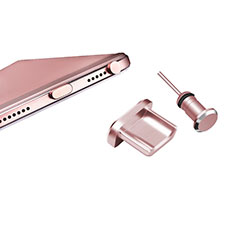 Tapon Antipolvo USB-B Jack Android Universal H01 para Samsung Galaxy Grand Lite I9060 I9062 I9060i Oro Rosa