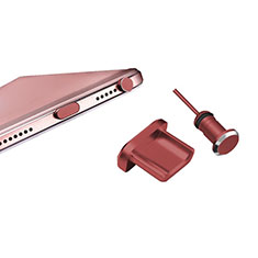 Tapon Antipolvo USB-B Jack Android Universal H01 para Oppo Reno2 Rojo