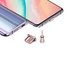 Tapon Antipolvo USB-B Jack Android Universal H02 para Samsung Galaxy Grand Lite I9060 I9062 I9060i Oro Rosa