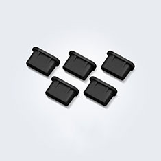 Tapon Antipolvo USB-C Jack Type-C Universal 5PCS H01 para Apple iPhone 15 Pro Max Negro