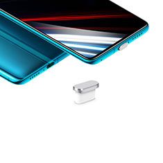 Tapon Antipolvo USB-C Jack Type-C Universal H02 para Samsung Galaxy A14 5G Plata