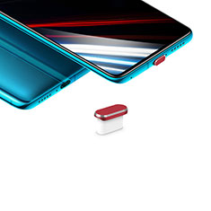 Tapon Antipolvo USB-C Jack Type-C Universal H02 para Samsung Galaxy A12 5G Rojo