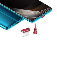 Tapon Antipolvo USB-C Jack Type-C Universal H03 para Asus ROG Phone 5s Rojo