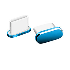Tapon Antipolvo USB-C Jack Type-C Universal H06 para Apple iPhone 15 Plus Azul