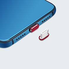 Tapon Antipolvo USB-C Jack Type-C Universal H07 para Samsung Galaxy A12 5G Rojo