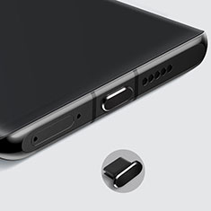Tapon Antipolvo USB-C Jack Type-C Universal H08 para Apple iPhone 15 Plus Negro