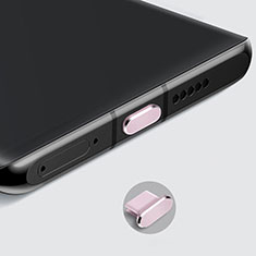 Tapon Antipolvo USB-C Jack Type-C Universal H08 para Apple iPhone 15 Plus Oro Rosa