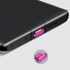Tapon Antipolvo USB-C Jack Type-C Universal H08 para Wiko View Max Rosa Roja