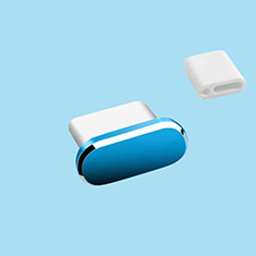Tapon Antipolvo USB-C Jack Type-C Universal H10 para Sharp Aquos R6 Azul