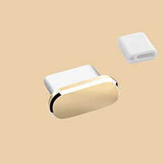 Tapon Antipolvo USB-C Jack Type-C Universal H10 para Apple iPhone 15 Pro Max Oro