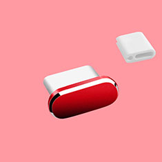 Tapon Antipolvo USB-C Jack Type-C Universal H10 para Wiko U Feel Lite Rojo