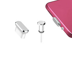 Tapon Antipolvo USB-C Jack Type-C Universal H12 para Apple iPhone 16 Pro Max Plata