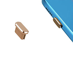 Tapon Antipolvo USB-C Jack Type-C Universal H13 para Sharp Aquos R6 Oro