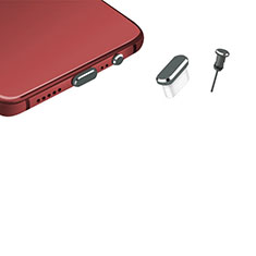 Tapon Antipolvo USB-C Jack Type-C Universal H17 para Oppo K1 Gris Oscuro