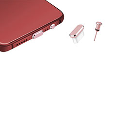 Tapon Antipolvo USB-C Jack Type-C Universal H17 para Sharp Aquos R6 Oro Rosa