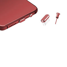 Tapon Antipolvo USB-C Jack Type-C Universal H17 para Wiko Pulp Fab 4G Rojo