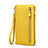 Bolso Cartera Protectora Funda de Cuero con tapa de seda Universal T01 Amarillo