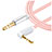 Cable Mini Jack de 3.5mm Adaptador Estereo Doble Macho Plano Audio A08 Rosa