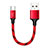 Cable Type-C Android Universal 25cm S04 para Apple iPad Air 5 10.9 (2022) Rojo