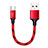Cable Type-C Android Universal 25cm S04 para Apple iPad Pro 11 (2022) Rojo