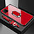 Carcasa Bumper Funda Silicona Espejo con Magnetico Anillo de dedo Soporte para Huawei Nova 7i Rojo