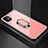 Carcasa Bumper Funda Silicona Espejo con Magnetico Anillo de dedo Soporte T01 para Apple iPhone 11 Rosa