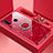 Carcasa Bumper Funda Silicona Espejo con Magnetico Anillo de dedo Soporte T01 para Huawei P30 Lite XL Rojo