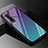 Carcasa Bumper Funda Silicona Espejo Gradiente Arco iris H01 para Oppo Find X2 Pro Cian