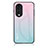 Carcasa Bumper Funda Silicona Espejo Gradiente Arco iris LS1 para Huawei Honor 70 5G Cian