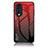 Carcasa Bumper Funda Silicona Espejo Gradiente Arco iris LS1 para Huawei Honor 70 5G Rojo