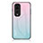 Carcasa Bumper Funda Silicona Espejo Gradiente Arco iris LS1 para Huawei Honor 70 Pro 5G Cian