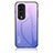 Carcasa Bumper Funda Silicona Espejo Gradiente Arco iris LS1 para Huawei Honor 70 Pro 5G Purpura Claro