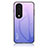 Carcasa Bumper Funda Silicona Espejo Gradiente Arco iris LS1 para Huawei Honor 80 5G Purpura Claro