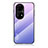 Carcasa Bumper Funda Silicona Espejo Gradiente Arco iris LS1 para Huawei P50 Pro Purpura Claro