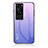 Carcasa Bumper Funda Silicona Espejo Gradiente Arco iris LS1 para Huawei P60 Pro Purpura Claro